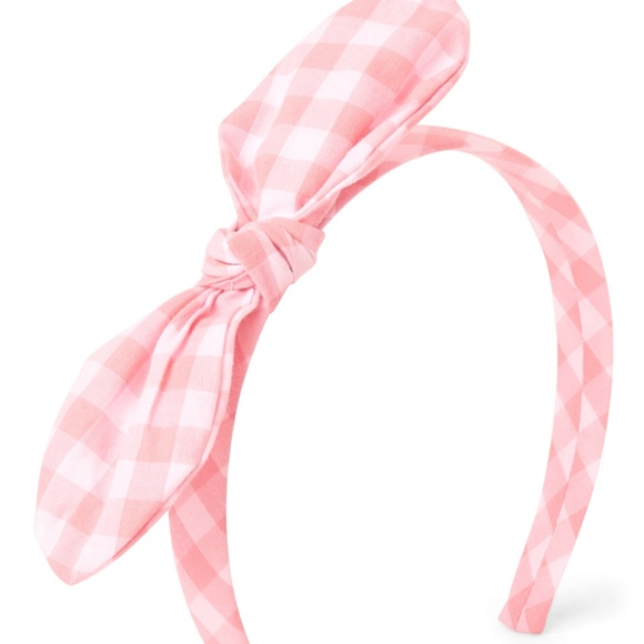 New with tags pink and white gingham headband - Picture 1 of 1